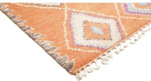 Tappeto Berbero Geometrico Arancione Beige 145x246 Cm