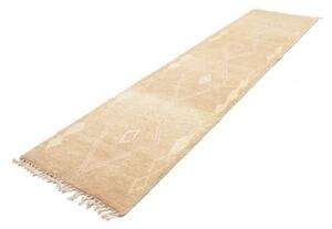 Tappeto Berbero Geometrico Beige Avorio Corsia 79x316 Cm