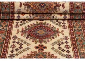 Tappeto Kazak Fine Geometrico Avorio Rosso Ruggine Corsia 79x404 Cm