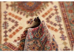 Tappeto Kazak Fine Geometrico Avorio Rosso Ruggine Corsia 79x404 Cm