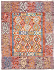 Tappeto Kilim Geometrico Malva Arancione 148x200 Cm