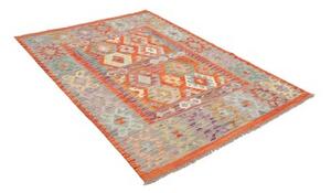 Tappeto Kilim Geometrico Arancione Grigio 146x198 Cm