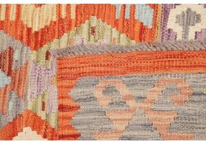 Tappeto Kilim Geometrico Arancione Grigio 146x198 Cm