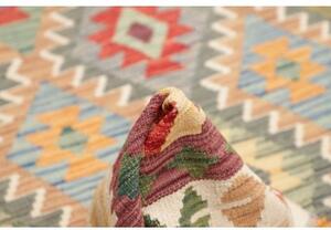 Tappeto Kilim Geometrico Avorio Rosso 153x210 Cm