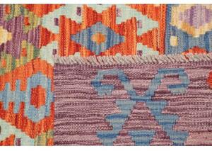 Tappeto Kilim Geometrico Malva Arancione 148x200 Cm