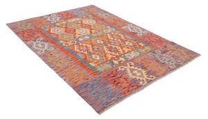 Tappeto Kilim Geometrico Malva Arancione 148x200 Cm