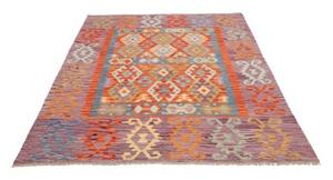 Tappeto Kilim Geometrico Malva Arancione 148x200 Cm