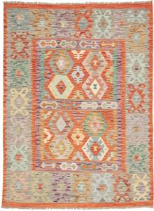 Tappeto Kilim Geometrico Arancione Grigio 146x198 Cm