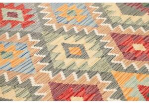 Tappeto Kilim Geometrico Avorio Rosso 153x210 Cm