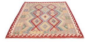 Tappeto Kilim Geometrico Rosso Beige 158x196 Cm