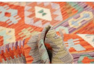 Tappeto Kilim Geometrico Arancione Grigio 146x198 Cm