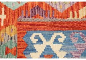 Tappeto Kilim Geometrico Blu Arancione 148x197 Cm