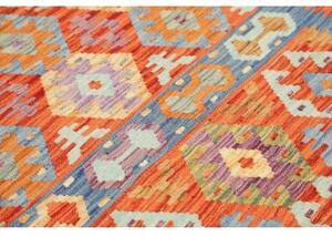 Tappeto Kilim Geometrico Malva Arancione 148x200 Cm