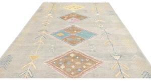 Tappeto Berbero Geometrico Grigio Giallo 239x318 Cm