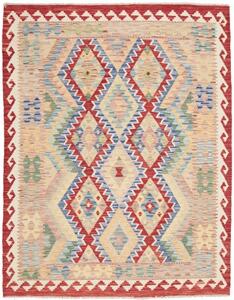 Tappeto Kilim Geometrico Rosso Beige 158x196 Cm