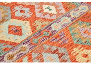 Tappeto Kilim Geometrico Arancione Grigio 146x198 Cm