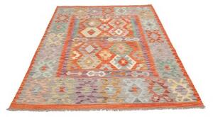 Tappeto Kilim Geometrico Arancione Grigio 146x198 Cm