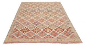 Tappeto Kilim Geometrico Beige Multicolore 148x202 Cm