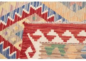Tappeto Kilim Geometrico Rosso Beige 158x196 Cm