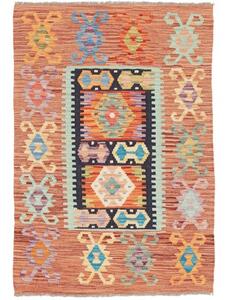 Tappeto Kilim Geometrico Terracotta Arancione 100x144 Cm