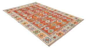 Tappeto Kilim Geometrico Rosso Beige 172x248 Cm