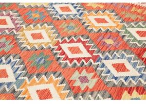 Tappeto Kilim Geometrico Rosso Mattone Avorio 177x245 Cm
