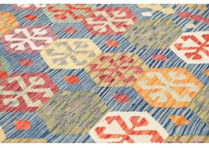Tappeto Kilim Stilizzato Blu Beige 206x298 Cm
