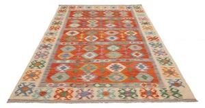 Tappeto Kilim Geometrico Rosso Beige 172x248 Cm