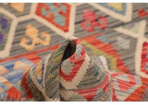 Tappeto Kilim Stilizzato Grigio Antracite Multicolore 101x146 Cm