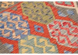 Tappeto Kilim Stilizzato Grigio Antracite Multicolore 101x146 Cm