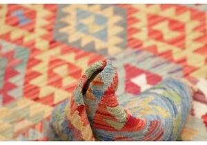 Tappeto Kilim Geometrico Rosso Blu 170x237 Cm