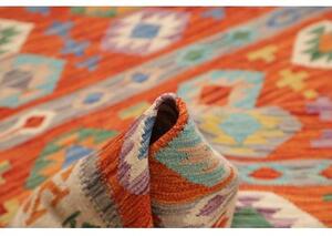 Tappeto Kilim Geometrico Rosso Beige 172x248 Cm