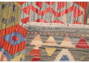 Tappeto Kilim Stilizzato Grigio Antracite Multicolore 101x146 Cm