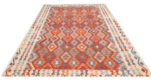 Tappeto Kilim Geometrico Terracotta Arancione 204x300 Cm