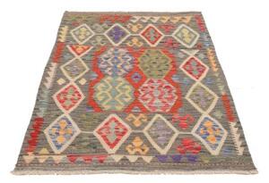 Tappeto Kilim Stilizzato Grigio Antracite Multicolore 101x146 Cm