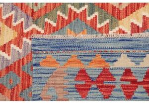 Tappeto Kilim Geometrico Rosso Azzurro 173x241 Cm