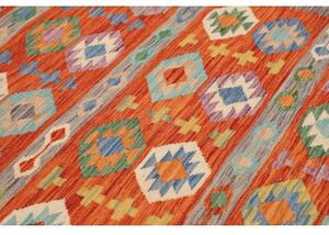 Tappeto Kilim Geometrico Rosso Beige 172x248 Cm