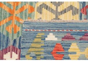 Tappeto Kilim Stilizzato Blu Beige 206x298 Cm