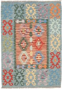 Tappeto Kilim Geometrico Azzurro Multicolore 104x148 Cm