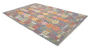 Tappeto Kilim Stilizzato Blu Beige 206x298 Cm