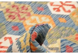 Tappeto Kilim Stilizzato Blu Beige 206x298 Cm
