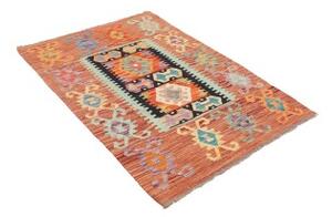 Tappeto Kilim Geometrico Terracotta Arancione 100x144 Cm