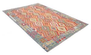 Tappeto Kilim Geometrico Rosso Blu 170x237 Cm