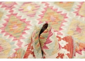 Tappeto Kilim Geometrico Beige Rosso 102x192 Cm