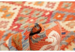 Tappeto Kilim Geometrico Arancione Beige 102x148 Cm