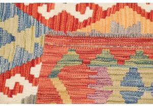 Tappeto Kilim Geometrico Rosso Giallo Ocra 153x202 Cm