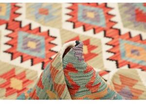 Tappeto Kilim Geometrico Verde Petrolio Arancione 147x197 Cm