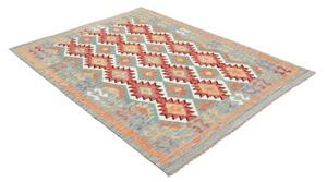 Tappeto Kilim Geometrico Azzurro Rosso 148x193 Cm