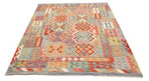 Tappeto Kilim Stilizzato Multicolore Beige 152x192 Cm
