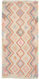 Tappeto Kilim Geometrico Terracotta Azzurro 97x207 Cm